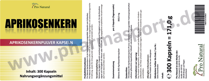 Pro Natural Aprikosenkern - Dose &aacute; 300 Kapseln