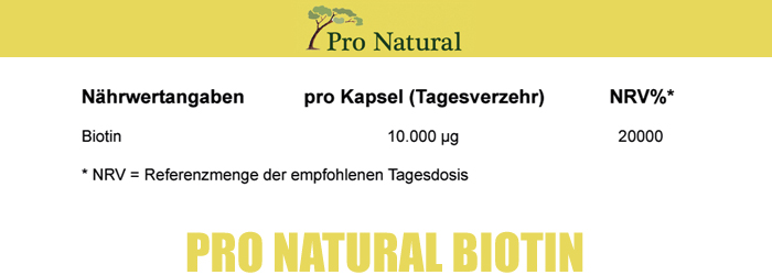 Informationen zu Pro Natural Biotin