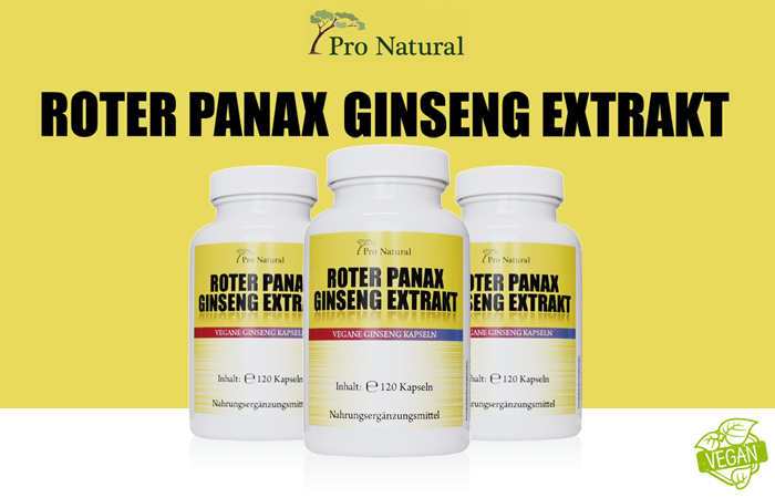 Pro Natural Roter Panax Ginseng Extrakt - Dose &aacute; 120 Kapseln