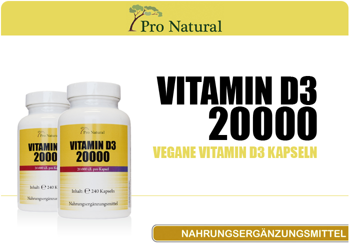Pro Natural Vitamin D3 20.000 - Dose &aacute; 240 Kapseln